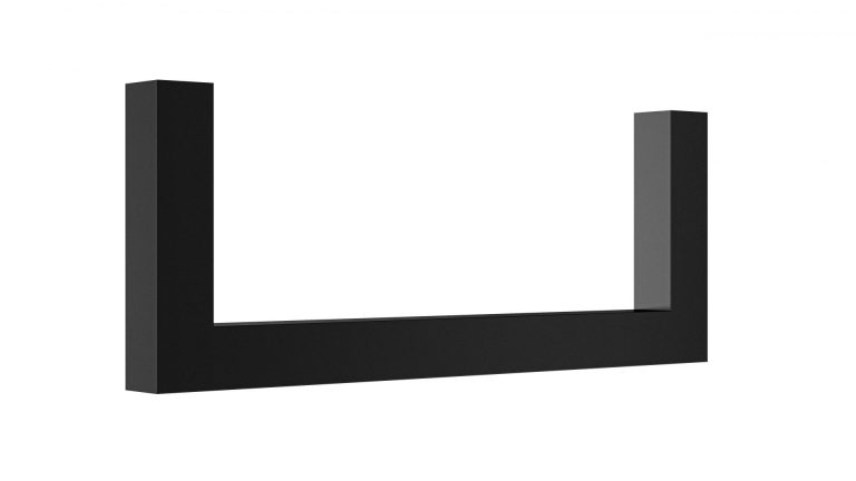 Garderobenbügel U-Form Vierkant 25x25mm in schwarz matt