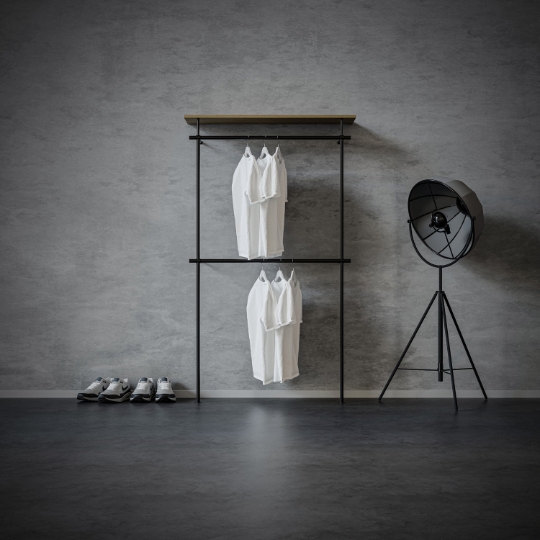 kleiderstangensystem-kleiderschrank-offen-freistehend-wandmontiert-schwarz-matt