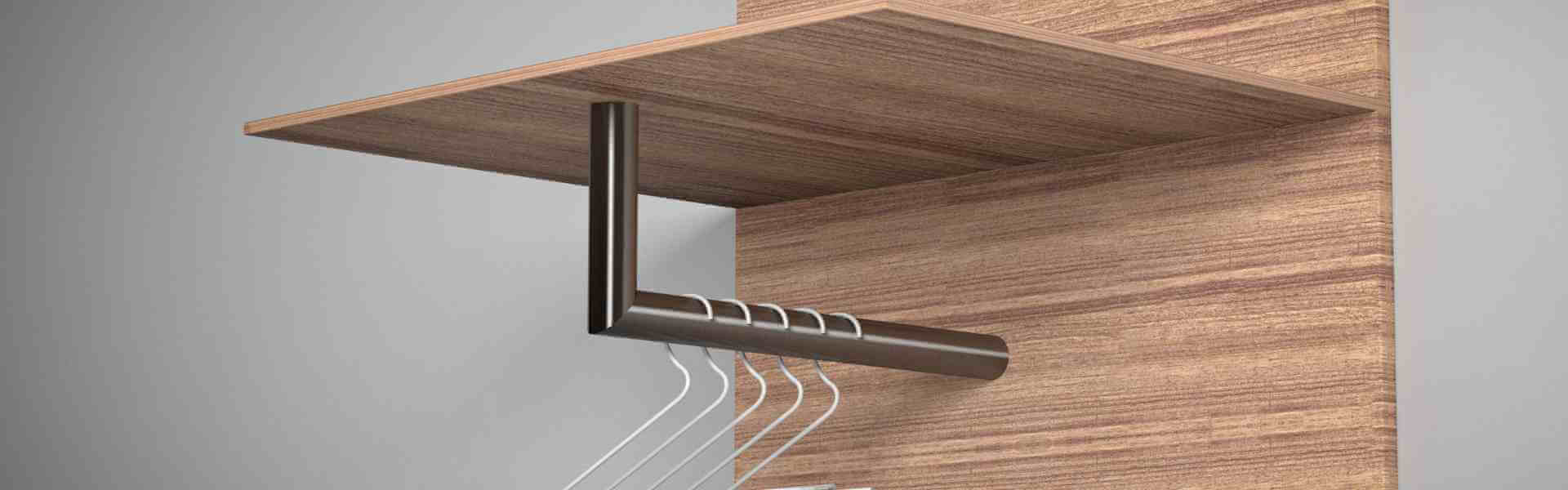 Garderoben L-Bügel Edelstahl 300x125mm mat gebürstet