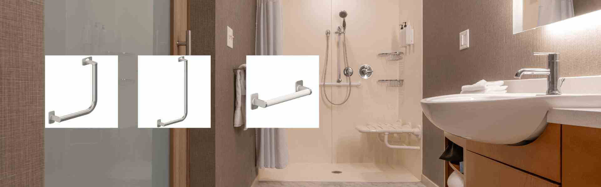 Haltegriffe und Winkelgriffe aus Edelstahl für das seniorengerechte Bad