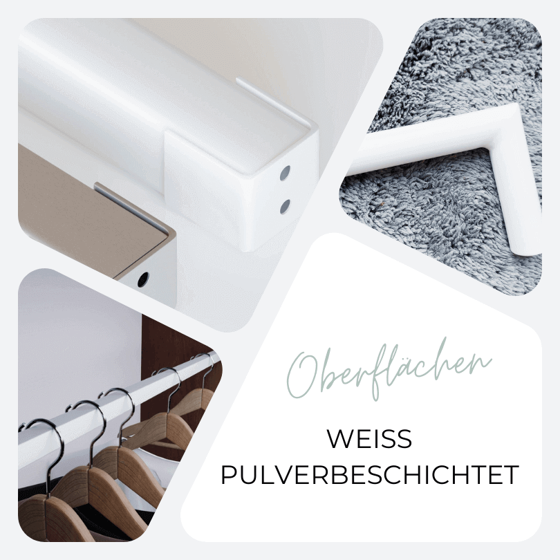 Oberflächen weiß pulverbeschichtet