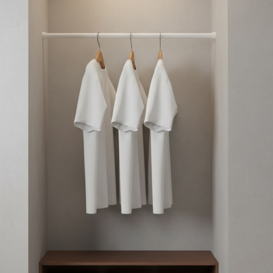 „JONTE“  Kleiderstange, rund weiss