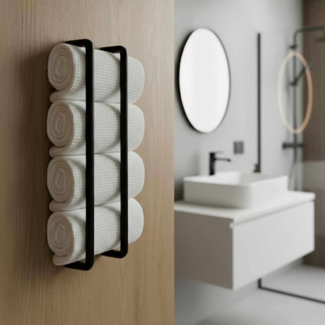 Handtuchhalter U-Form Metall schwarz (Set)