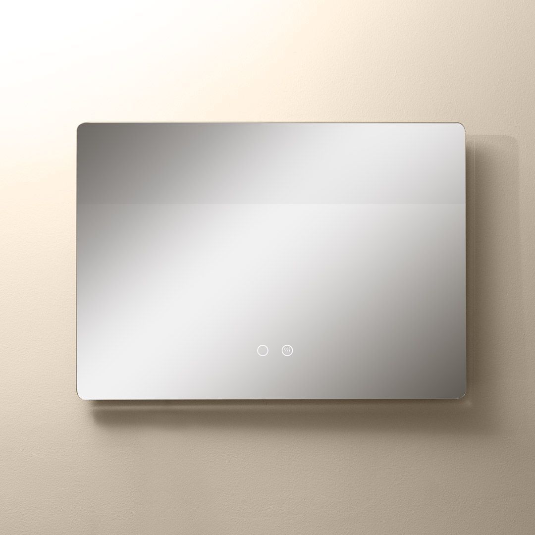 rechteckiger Spiegel für wandmontage mit Licht und Spiegelheizung