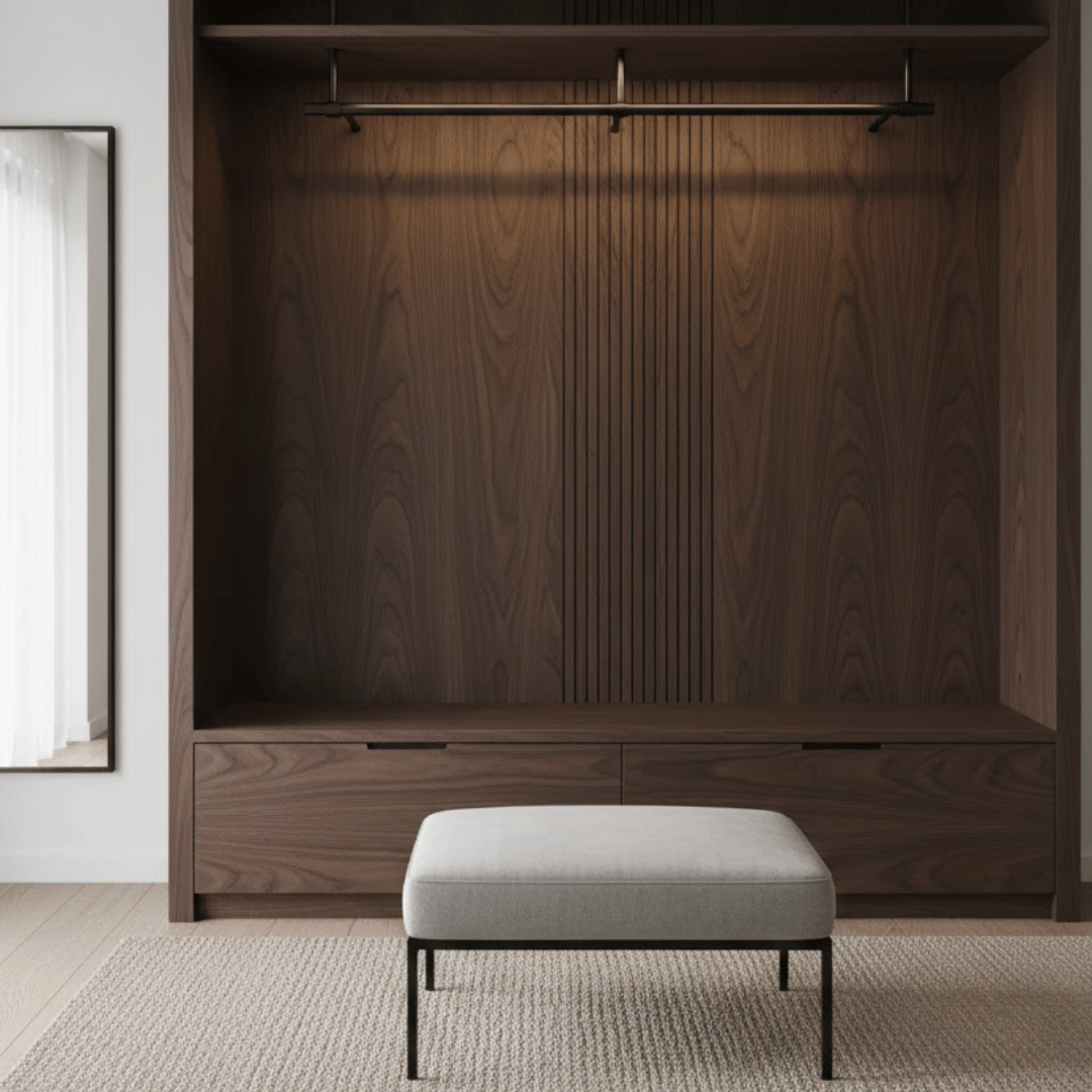 Wandgarderobe schwarz auf Mass verdeckte Montage